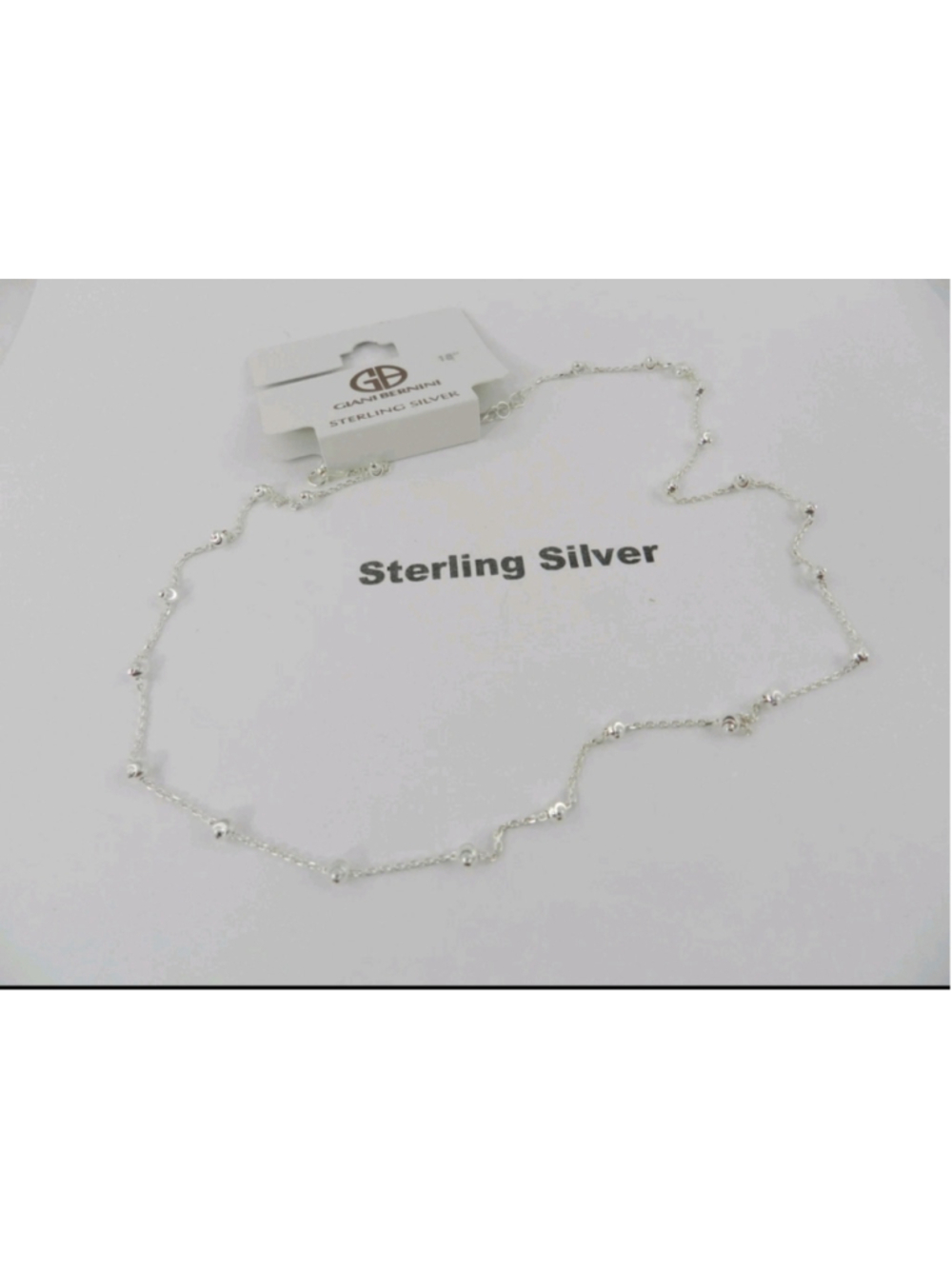 Giani Bernini Beaded Station Chain Necklace in Sterling Silver 18"
